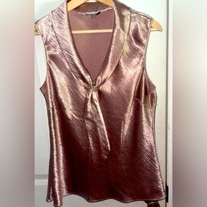 Tahari pink silk sleeveless blouse, size M
